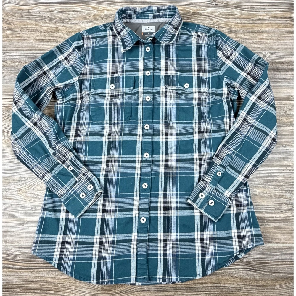 Ridgecut Toughwear Women's Flannel Shirt Size M Button Down Cabincore Rustic